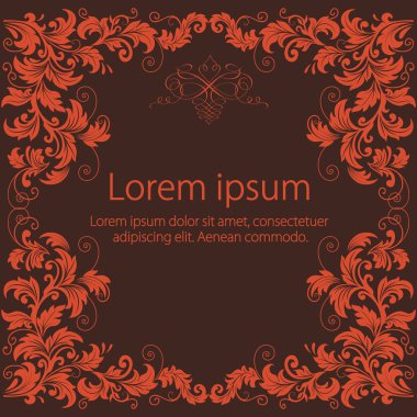 Düğün kartı damask arka plan veya davet