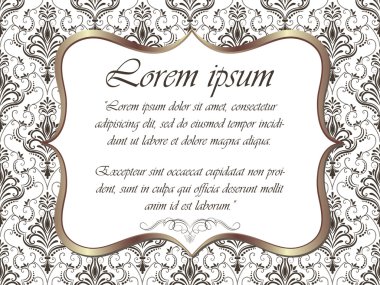 Düğün kartı damask arka plan veya davet