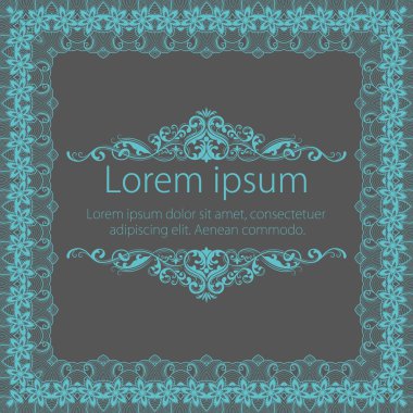 vektör güzel kare çerçeve çiçek.