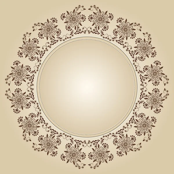 yuvarlak dantel süs vektör davetiyeli