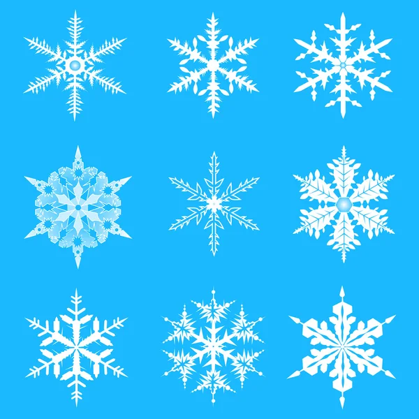 Векторные снежинки декоративный набор — стоковый вектор