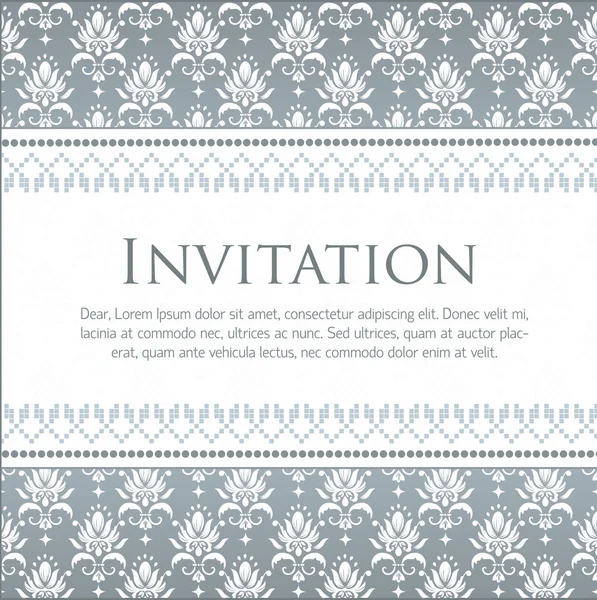 Vector invitation card with pattern – stockvektor