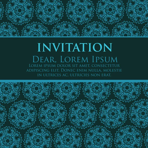 Vector uitnodigingskaart met decoratieve ronde kant — Wektor stockowy