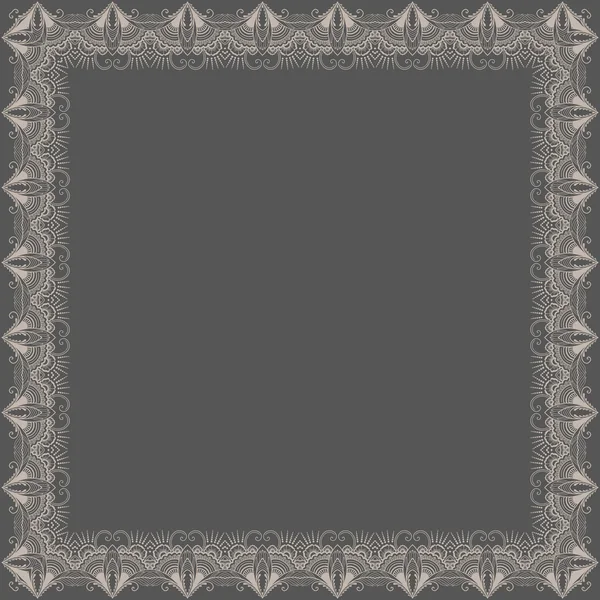 Vector fijne floral vierkante frame. — Stockvector