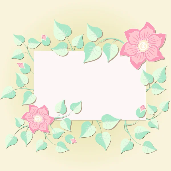 Tarjeta de invitación floral — Vector de stock