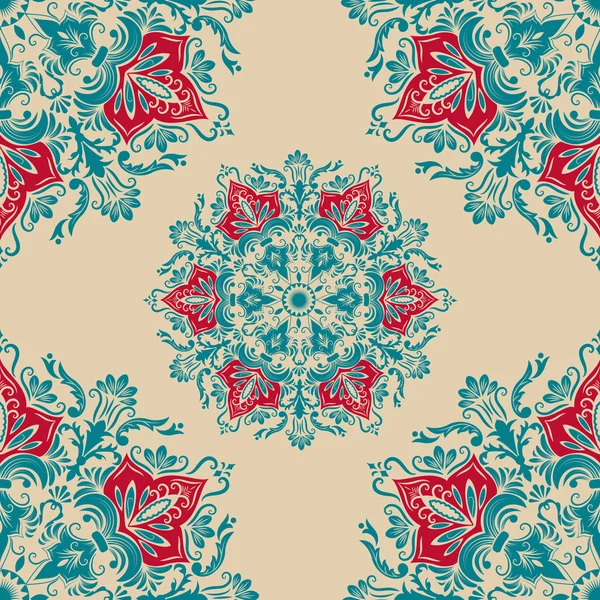 Ornamentali rotondo pizzo seamless pattern sfondo vettoriale — Vettoriale Stock