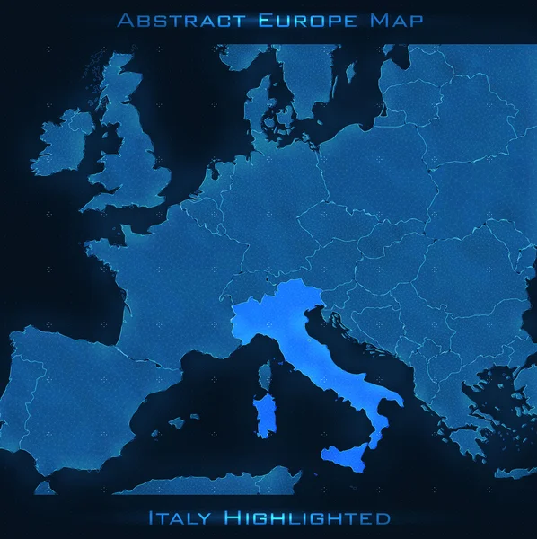 Europa mappa astratta. Italia ha evidenziato. — Vettoriale Stock