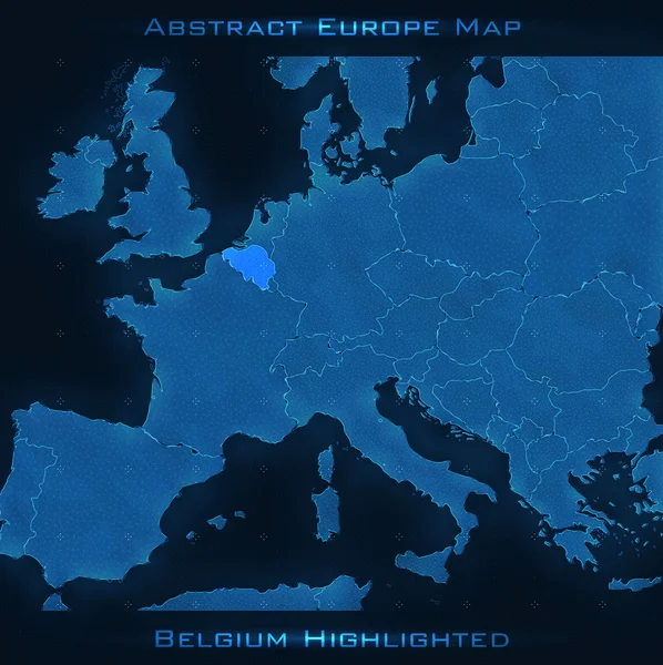 Абстрактная карта Европы. Бельгия подчеркнула. — стоковый вектор