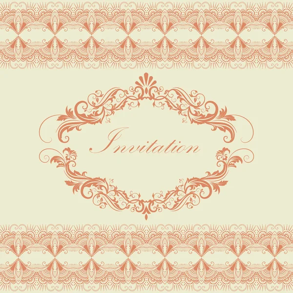 Invitation or wedding card with elegant floral — Stock Vector