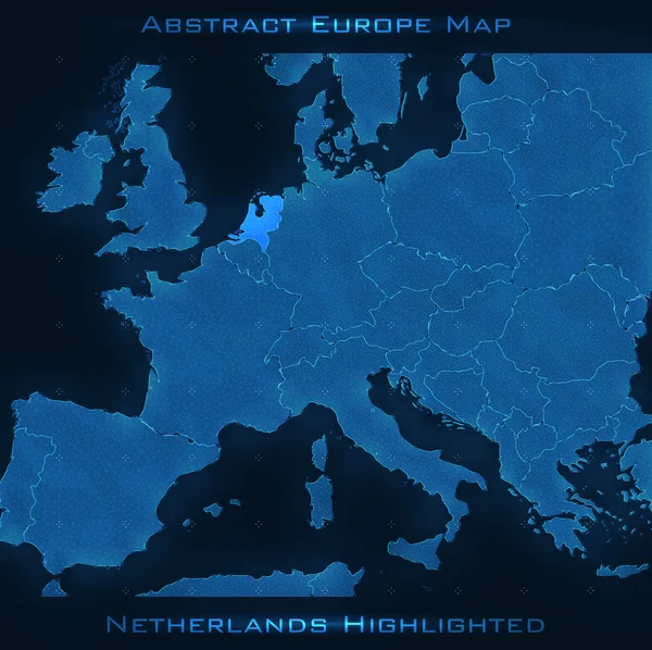 Абстрактная карта Европы. Нидерланды подчеркнули. — стоковый вектор