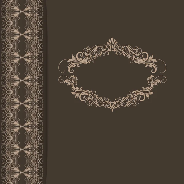 Invitación o tarjeta de boda con elegante floral — Vector de stock