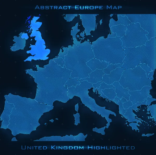 Абстрактная карта Европы. Соединенное Королевство подчеркнули. — стоковый вектор