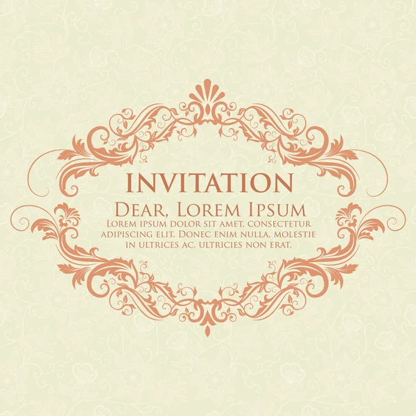 Invitation or wedding card with flower background — Stock Vector
