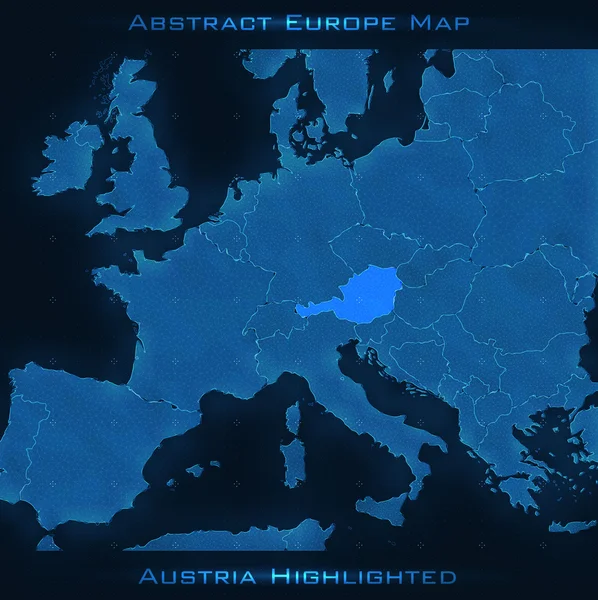Europa mappa astratta. Austria evidenziata. — Vettoriale Stock