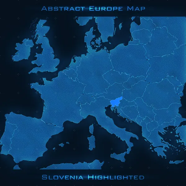 Europa mappa astratta. Slovenia ha evidenziato. — Vettoriale Stock