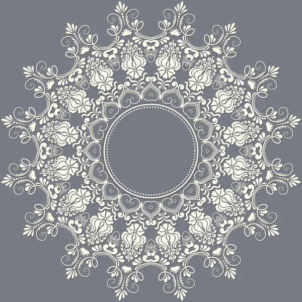 Vector ornamental round lace with damask – Stock-vektor