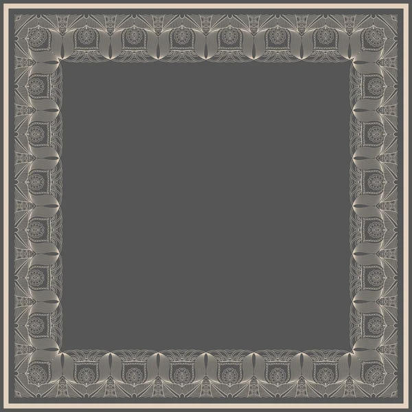 Vector fijne floral vierkante frame. — Stockvector