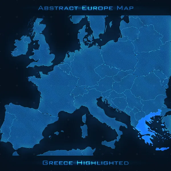 Mapa Resumen de Europa. Grecia destacada. — Vector de stock