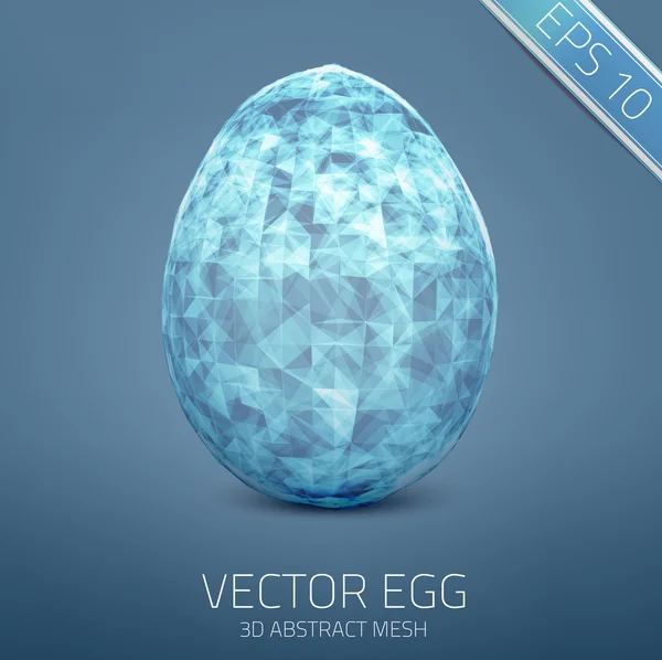 Abstract vector egg. 3D mesh object — Stock Vector