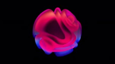 Parçacıkların soyut alanında döngü şeklinde çarpıtma dalgaları. Küresel nokta dizisinin dijital veri sıçraması. Fütüristik hata UI ögesi