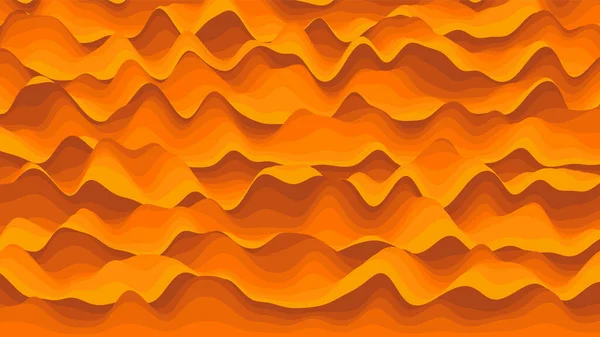 Retro oranžové pruhy zkreslené pozadí. Procesní vintage zvlnění pozadí s optickým efektem iluze — Stockový vektor