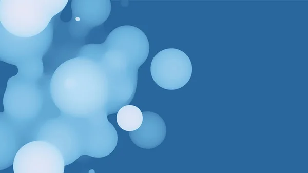 Forma de metaball líquido 3d abstracto con bolas azuladas. Gotitas orgánicas líquidas de onda sintética con color degradado. — Vector de stock