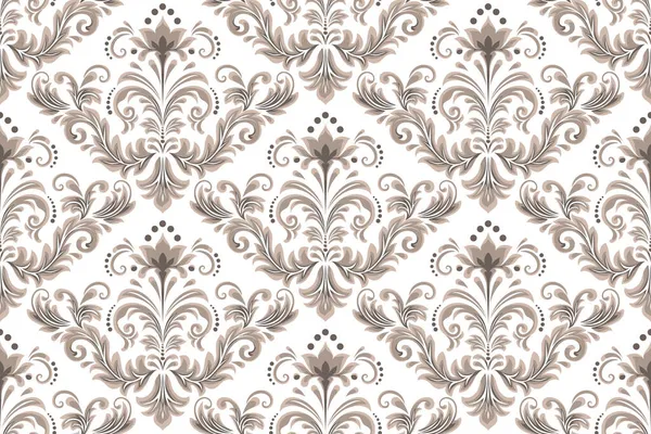 Elemento de patrón sin costuras Damasco. Vector floral damasco ornamento vintage ilustración. — Archivo Imágenes Vectoriales