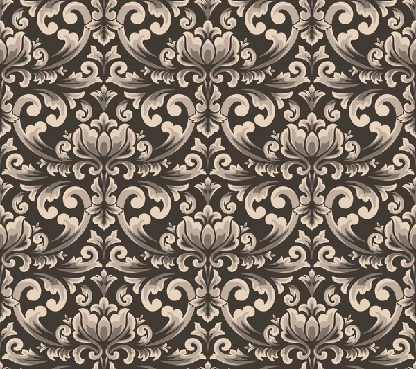 Damask seamless pattern element. Vector floral damask ornament vintage illustration. — Stock Vector