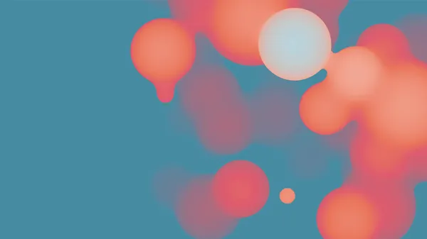 Forma de metaball líquido 3d abstracto con bolas de colores. Gotitas orgánicas de pastel líquido de onda sintética con color degradado. — Archivo Imágenes Vectoriales