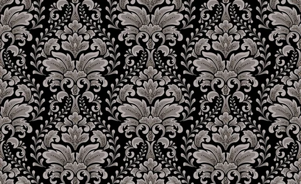Damask kusursuz desen elementi. Vektör çiçek desenli kumaş süslemesi.