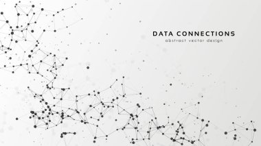 Soyut ağ vektör arkaplanı. Fütürist teknoloji kartı. Çizgiler, noktalar, üç boyutlu uzayda düzlemler.