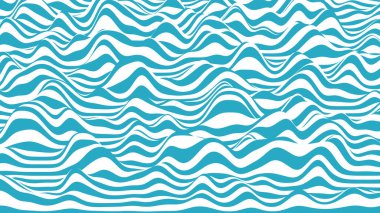 Moda 3D mavi ve beyaz çizgili arka plan. Optik illüzyon efektli prosedür dalgalanması arka planı