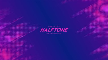 Soyut vektör monokrom yarım ton arkaplanı yırtılmış. Noktalanmış doku elementi. Çapraz bileşim