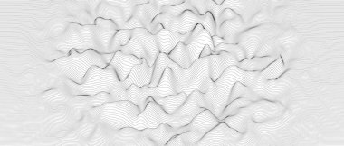 Tek renkli ses çizgisi dalgaları soyut arkaplan. Beyaz arkaplanda ayrık çizgi şekilleri.