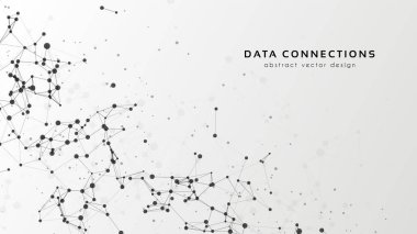 Soyut ağ vektör arkaplanı. Fütürist teknoloji kartı. Çizgiler, noktalar, üç boyutlu uzayda düzlemler.