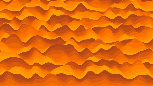 Retro oranžové pruhy zkreslené pozadí. Procesní vintage zvlnění pozadí s optickým efektem iluze — Stockový vektor