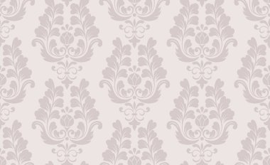 Damask kusursuz desen elementi. Vektör çiçek desenli kumaş süslemesi.