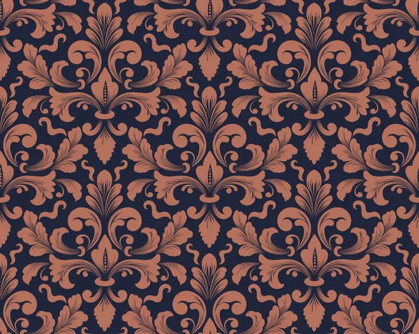 Damask bezszwowy element wzorca. Wektor kwiatowy damask ozdoba vintage ilustracja. — Wektor stockowy