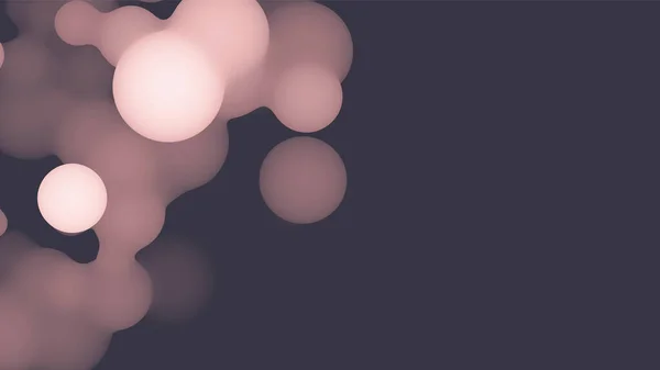 Forma de metaball líquido 3d abstracto con bolas de color rosa. Gotitas orgánicas de pastel líquido de onda sintética con color degradado. — Archivo Imágenes Vectoriales