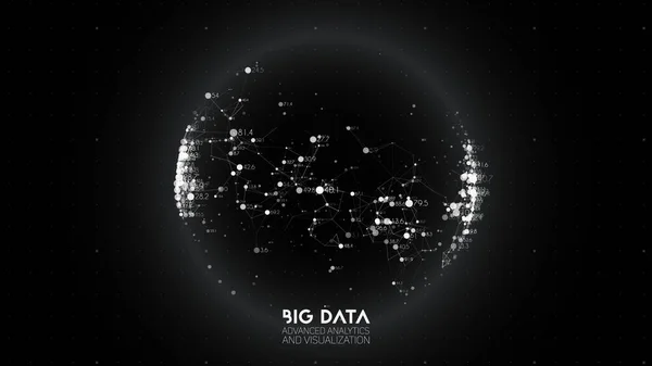Visualização de Big Data. Infográfico futurista. Informação design estético. Complexidade visual dos dados. Dados complexos rosca visualização gráfica. Gráfico de dados abstratos. —  Vetores de Stock
