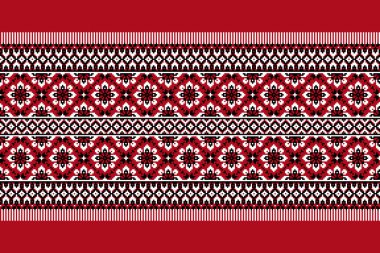 Ukrayna folklorik desensiz süslemesinin vektör çizimi. Etnik süs. Sınır elemanı. Geleneksel Ukraynalı, Belarus halk sanatı işlemeli desen - Vyshyvanka