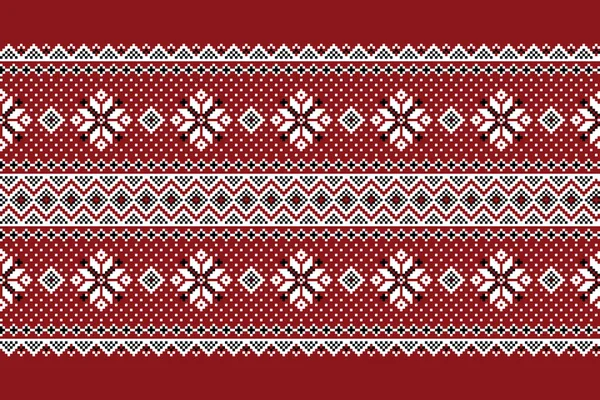 Vector illustration of Ukrainian folk seamless pattern ornament. Ethnic ornament. Border element. Traditional Ukrainian, Belarusian folk art knitted embroidery pattern - Vyshyvanka — Stock Vector
