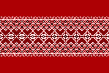 Ukrayna folklorik desensiz süslemesinin vektör çizimi. Etnik süs. Sınır elemanı. Geleneksel Ukraynalı, Belarus halk sanatı işlemeli desen - Vyshyvanka