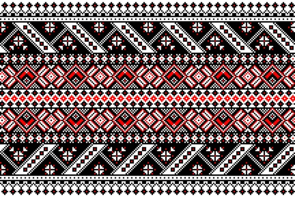 Vektorillustrasjon av sømløse ukrainske mønsterornamenter. Etniske ornamenter. Grenseelement. Tradisjonell ukrainsk, hviterussisk folkekunst, strikket broderimønster - Vysjyvanka – stockvektor