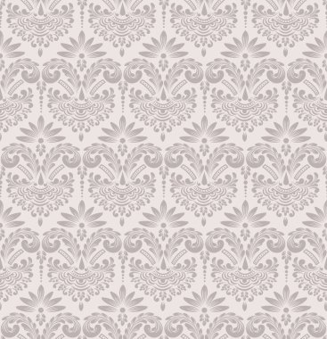 Damask kusursuz desen elementi. Vektör çiçek desenli kumaş süslemesi.