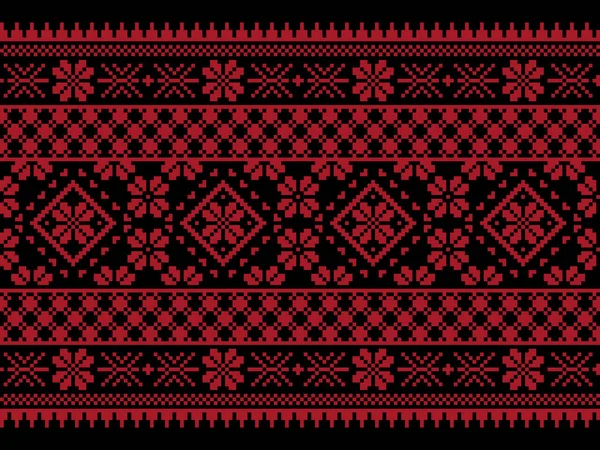 Εικονογράφηση διάνυσμα της Ουκρανίας λαϊκή αδιάλειπτη μοτίβο στολίδι. Εθνικό στολίδι. Στοιχείο συνόρων. Παραδοσιακή Ουκρανική, Λευκορωσική λαϊκή τέχνη πλεκτό σχέδιο κεντήματος - Vyshyvanka — Διανυσματικό Αρχείο