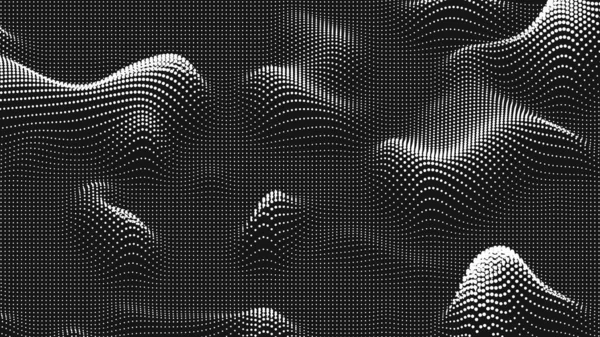 Point wave bump texture. Abstract dot background. Technological cyberspace background. — стоковый вектор
