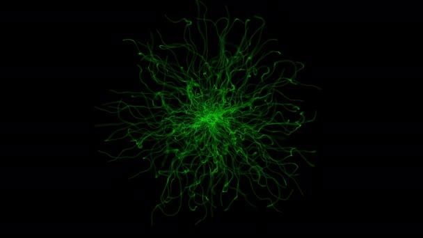 Microbiologia estrutura luminescente abstrata com tentáculos em movimento. Vida futurista desconhecida — Vídeo de Stock