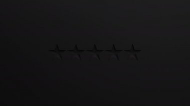 Siyah arka planda beş altın yıldız. Yıldızlar canlanıyor