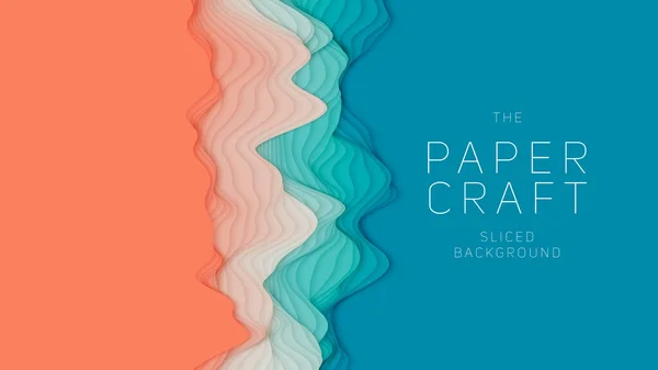 Turuncudan yeşile. Üç boyutlu soyut gradyan kağıt kesiği. Renkli origami biçimi.